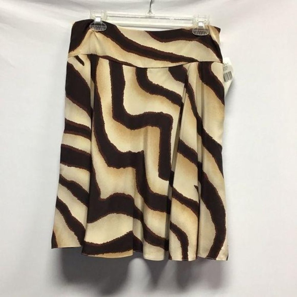 LAUREN Ralph Lauren-100% Silk, Zebra Striped Skirt